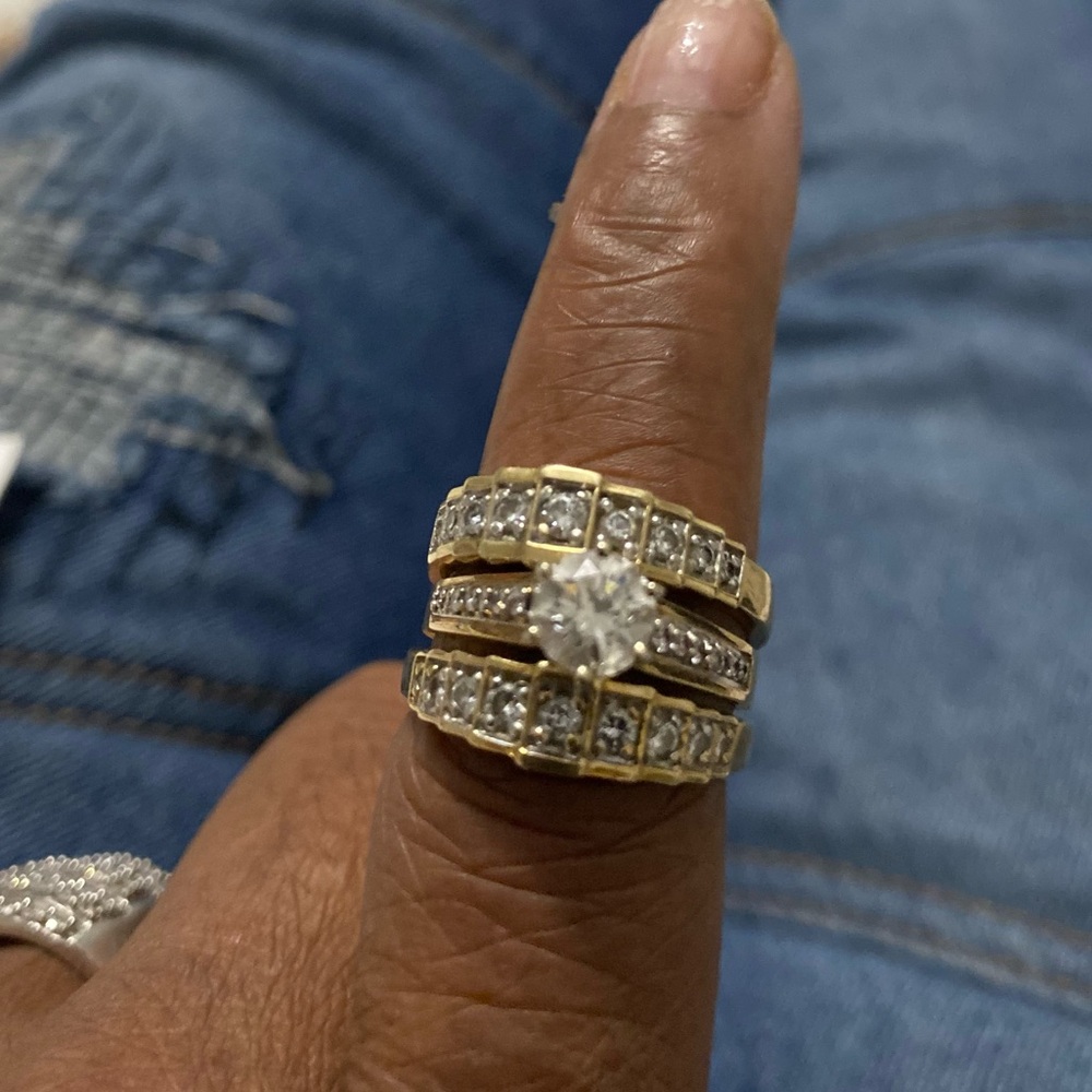 Wedding set 14k gold 1k diamonds